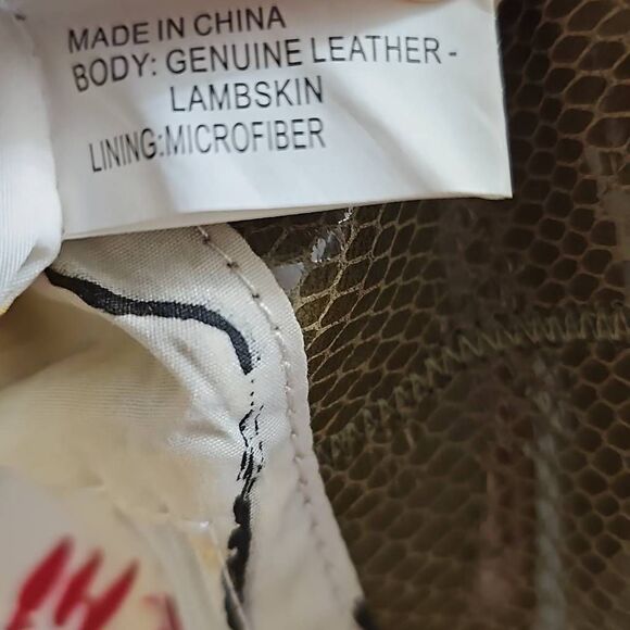 Chi by Carlos Falshi Olive Green Genuine Leather Lambskin Chain Strap Shoulder P - Picture 10 of 12